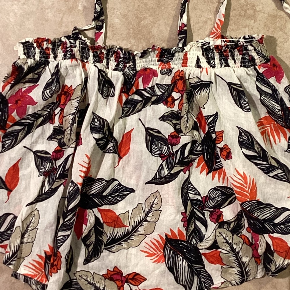 Xhilaration Flowy Floral Crop Top Tie Straps Women Large